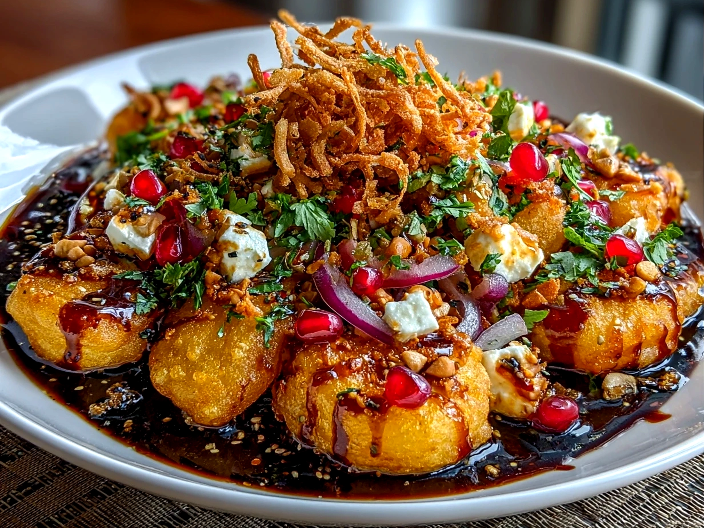 Beautiful Street-Style Peanut Cheese Chaat close-up