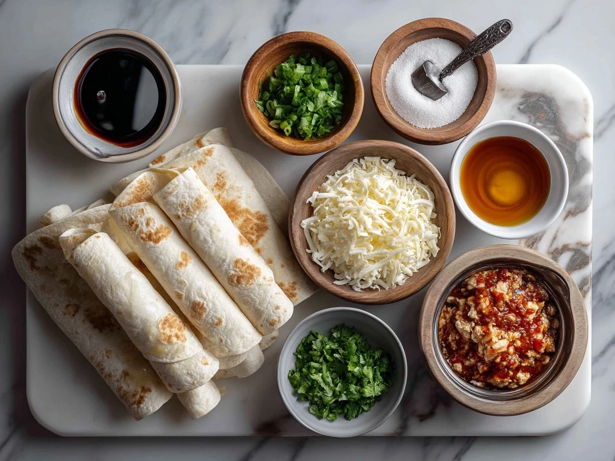 Ingredients for Buffalo Chicken Taquitos