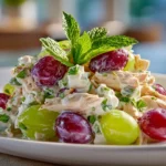 Close-up of homemade Chicken Salad Chick Grape Salad