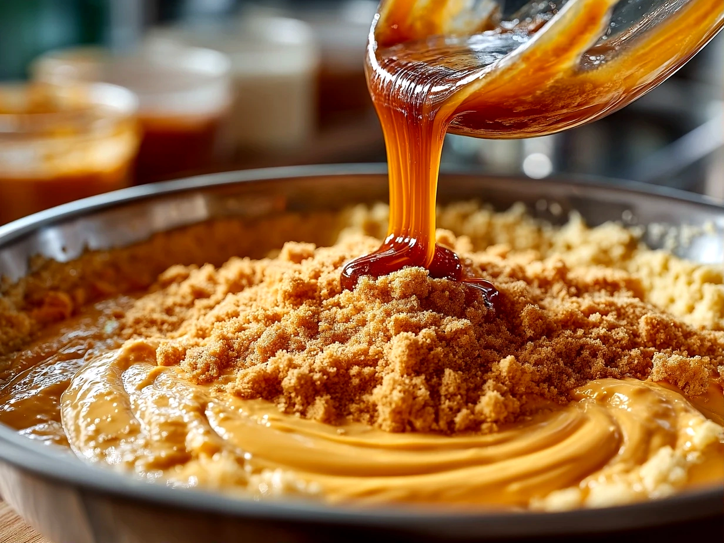 Close-up of ready to eat sweet potato pancakes stacked on a plate