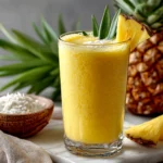 Refreshing Pineapple Coconut Smoothie Close-Up