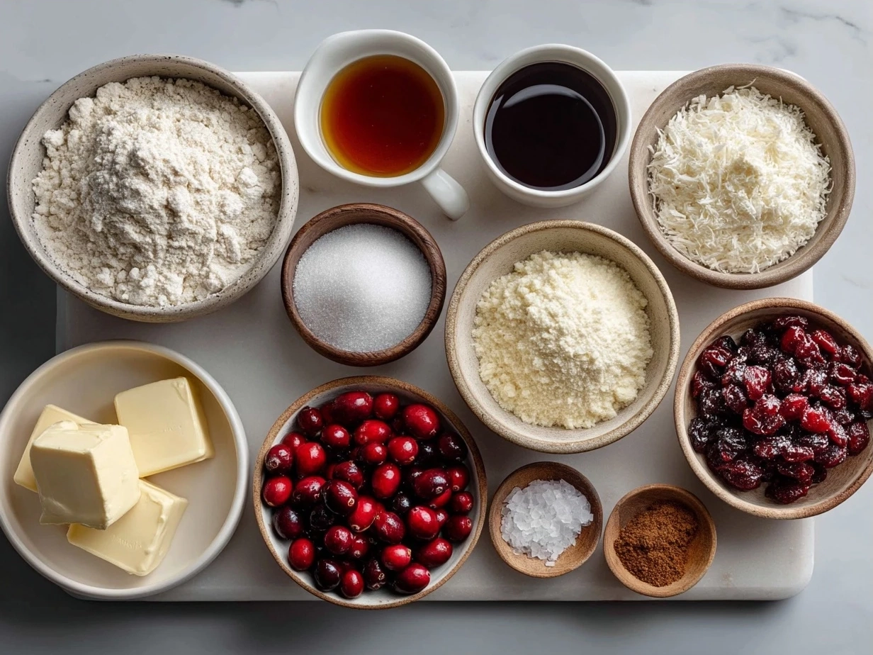 Ingredients for Turkey Cranberry Quesadillas neatly arranged on a kitchen counter