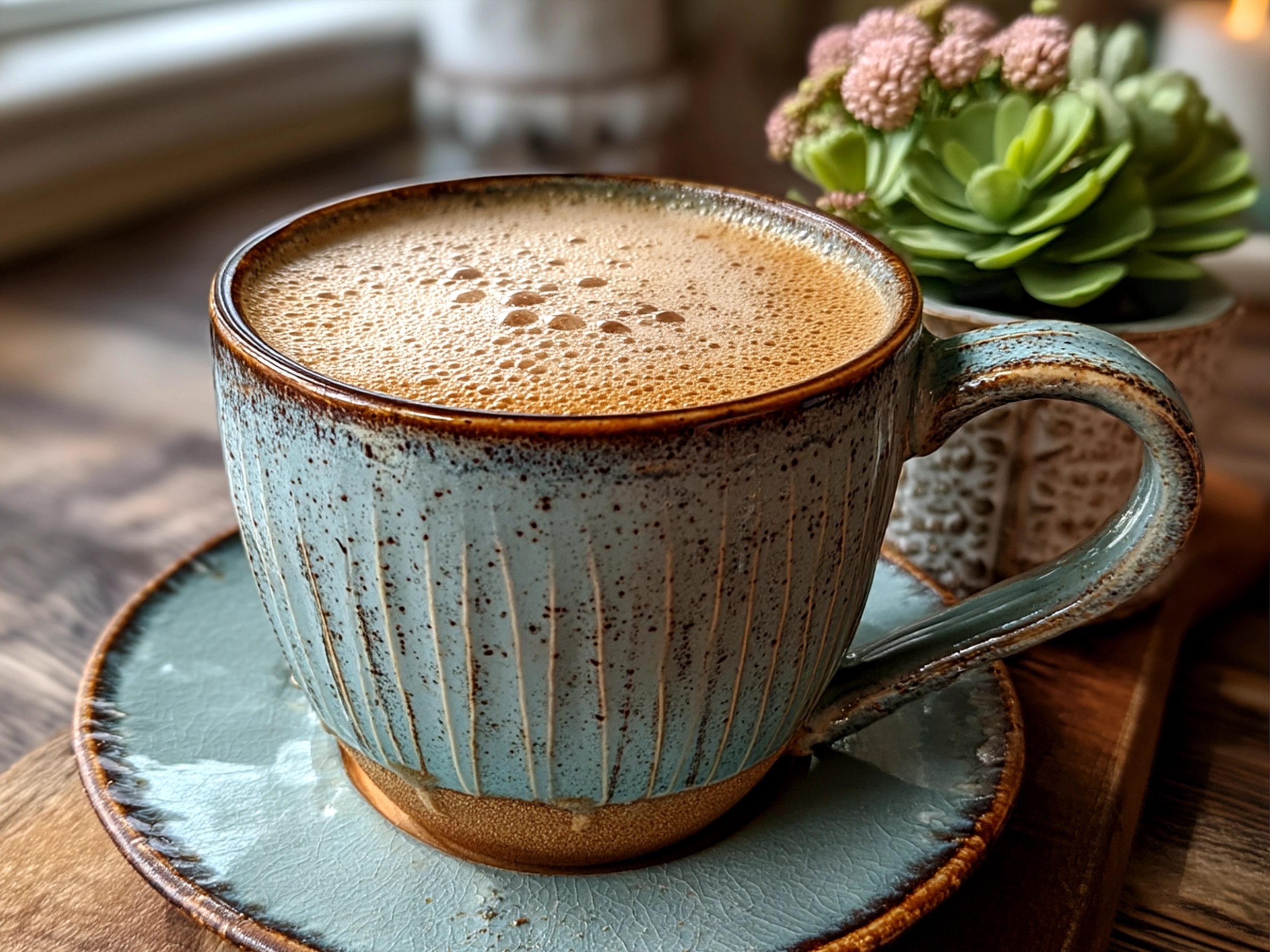 A steaming mug of Chai Tea Latte with a sprinkle of cinnamon on top