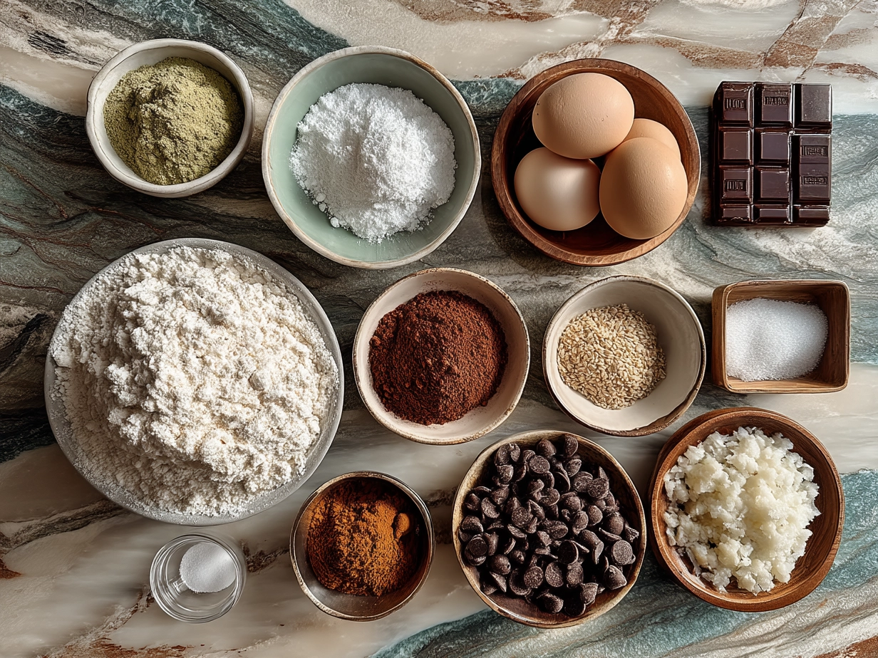 Ingredients for Chocolate Puff Pastry laid out