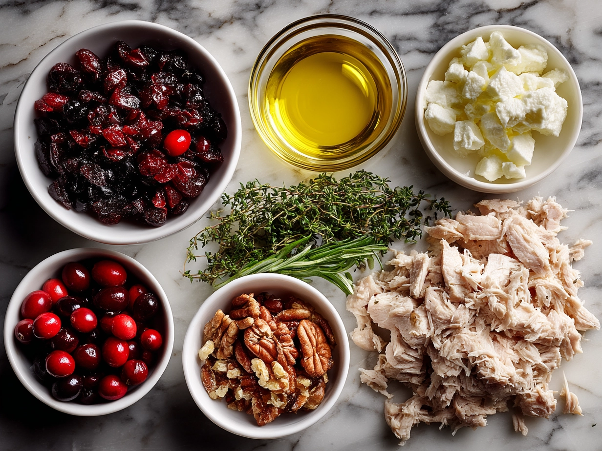 Ingredients for Cranberry Turkey Sliders laid out on a kitchen table