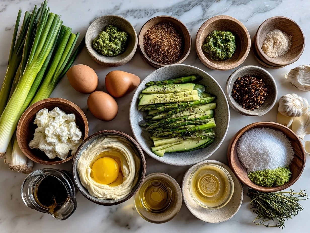 Ingredients for creamy pesto aioli including mayonnaise, basil pesto sauce, garlic, lemon juice, olive oil, and Dijon mustard