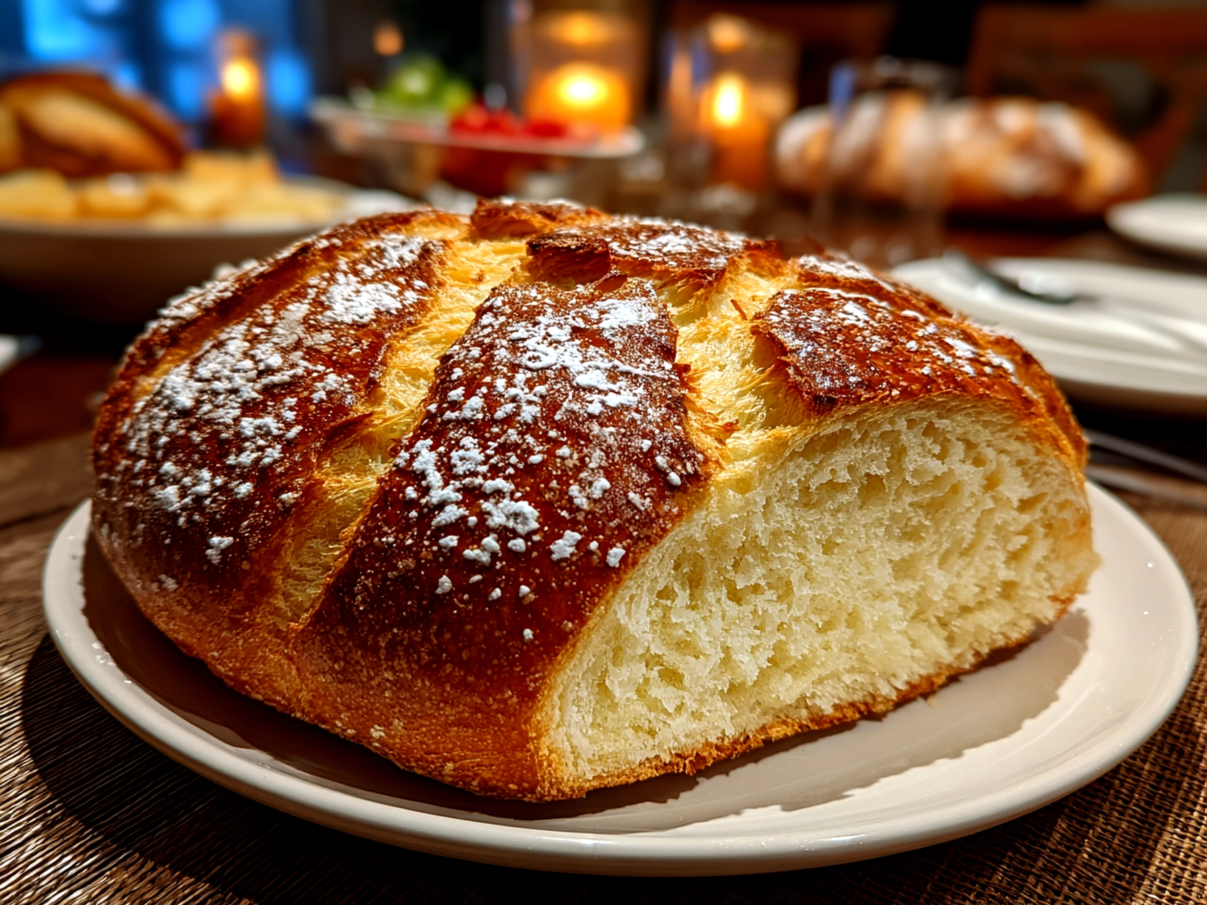 Freshly baked homemade Italian bread loaf