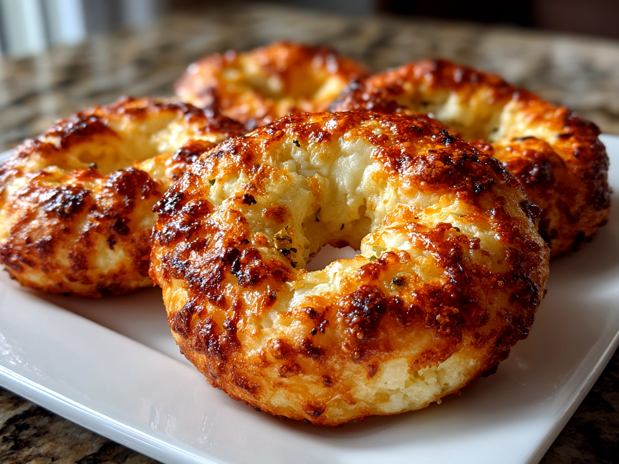 Freshly prepared air fryer protein bagels