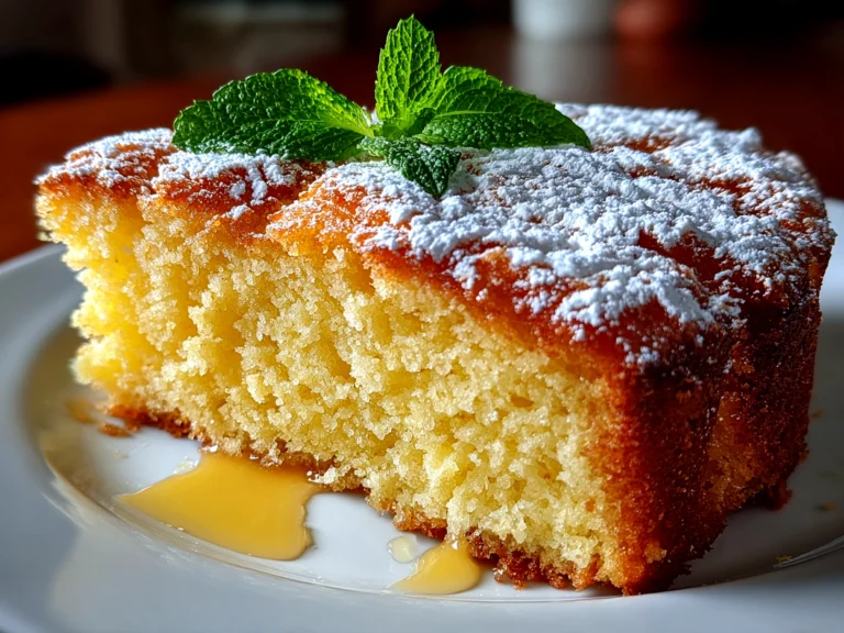 Freshly prepared Limoncello Cake on white plate