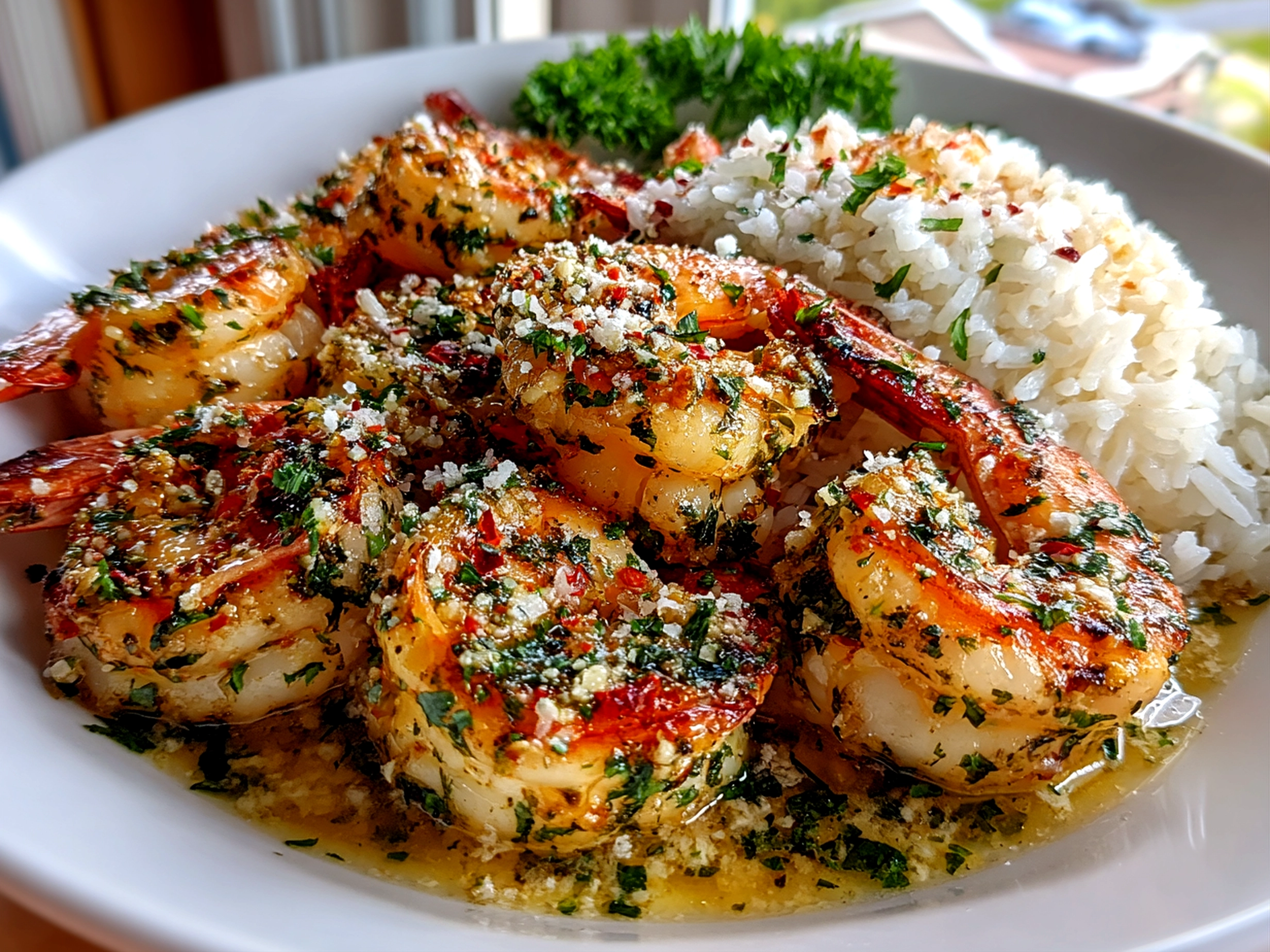Freshly prepared Shrimp Scampi Nourish Bowl