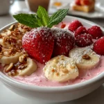 Freshly prepared Valentine Breakfast Nice Cream Bowl