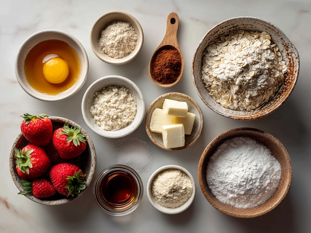 Valentine Cookies Oatmeal Bowl ingredients beautifully arranged